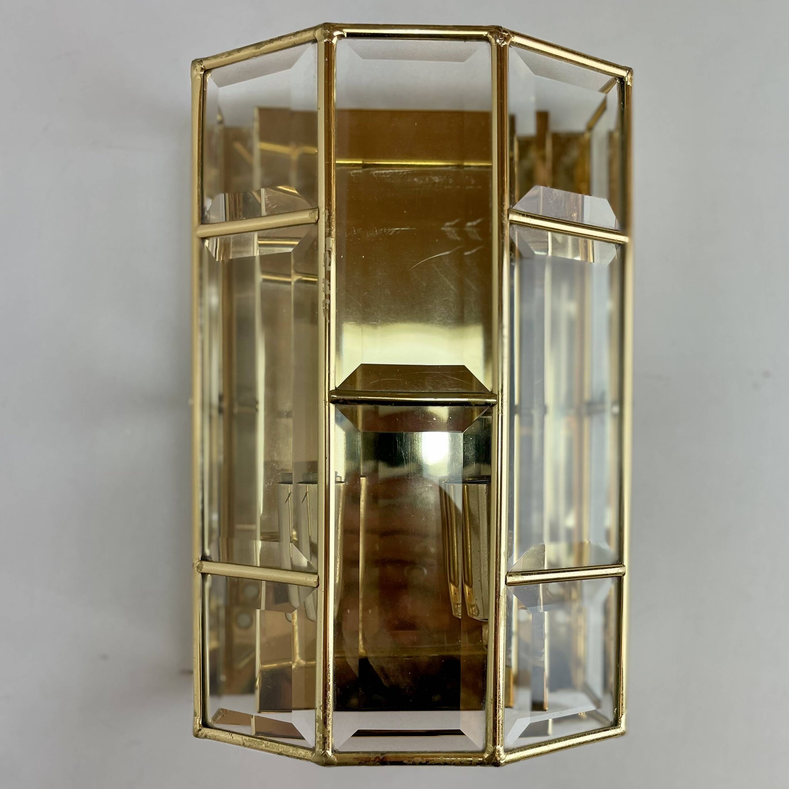 Italian brass wall lights, 1980s