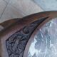 Table guéridon Art Nouveau en acajou et dessus en marbre