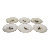 6 assiettes plates Gien Marly "oiseaux des forêts"