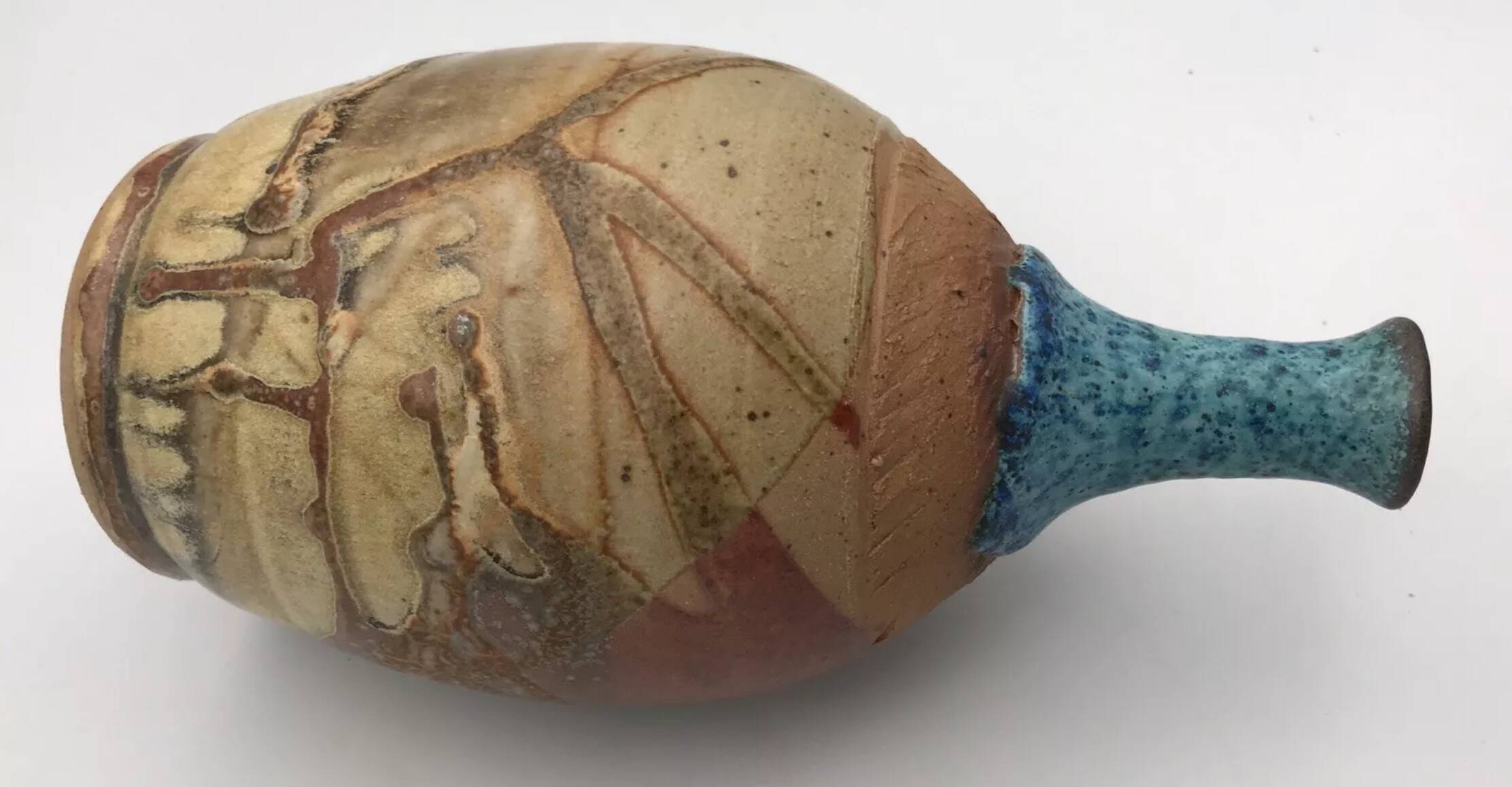 Stoneware vase with effect, unique piece signed by poteries des mostuéjouls