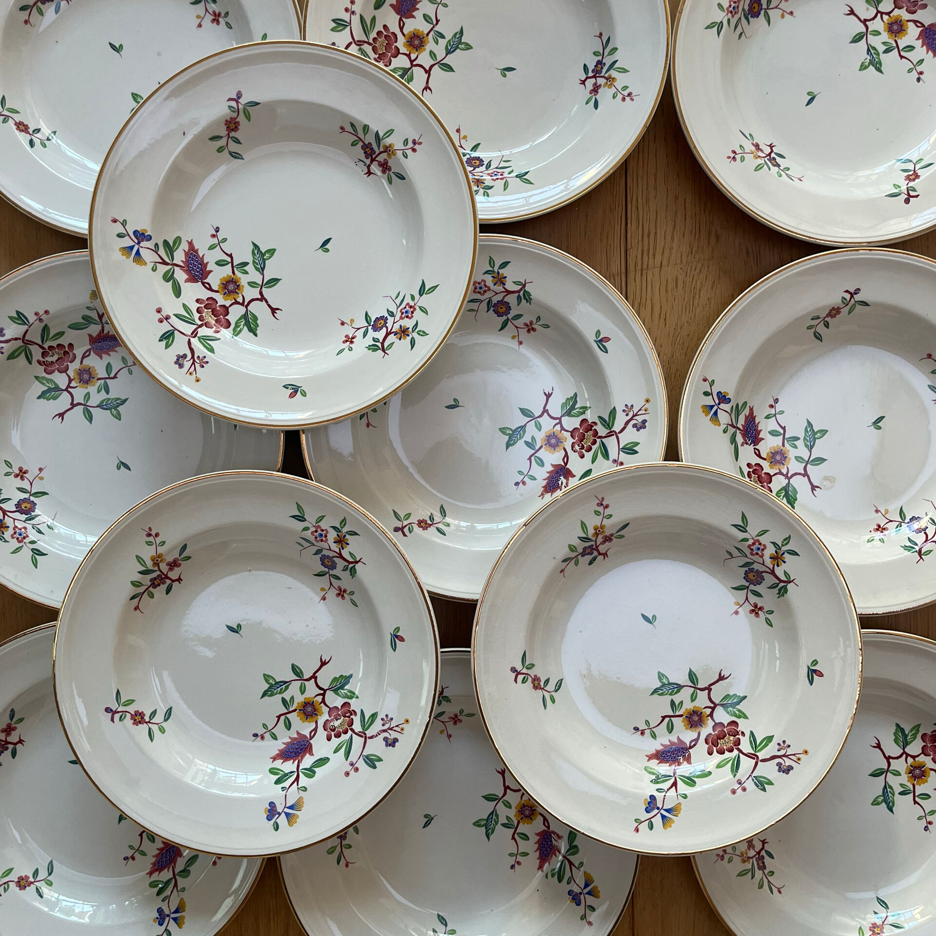 12 deep plates Luneville Chantilly