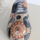 Cat figurine in Tonalá pottery, Mexico, handmade folk art.