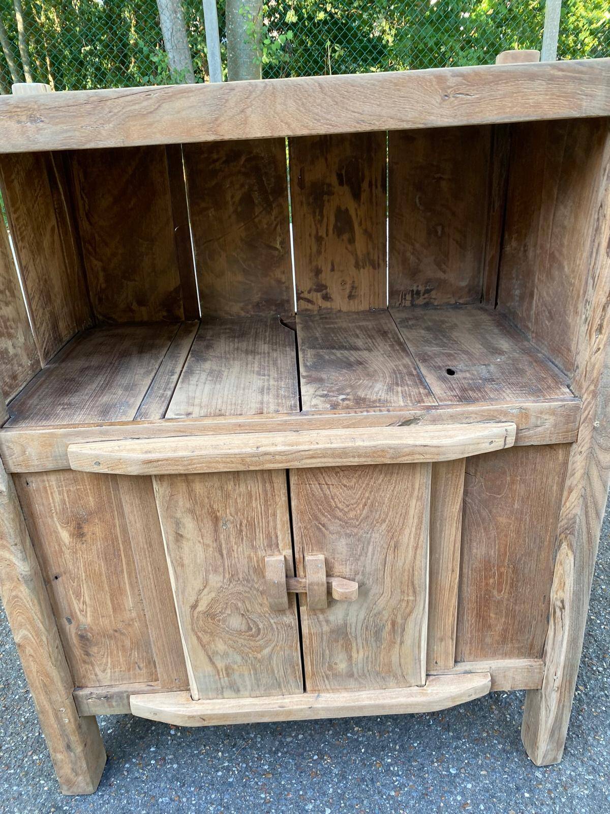 Small solid elm wardrobe - Shandong China around 1900