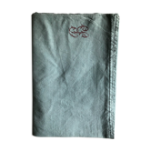 Old harvest tablecloth in linen and cotton tinted in steel blue