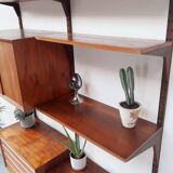 Scandinavian modular shelf in royal teak system by Poul Cadovius