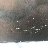 Tableau ancien  huile sur toile paysage nord américain chute d'eau