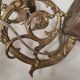 pair of wall lights brass bronze 1900 to 30 pink porcelain 45x28