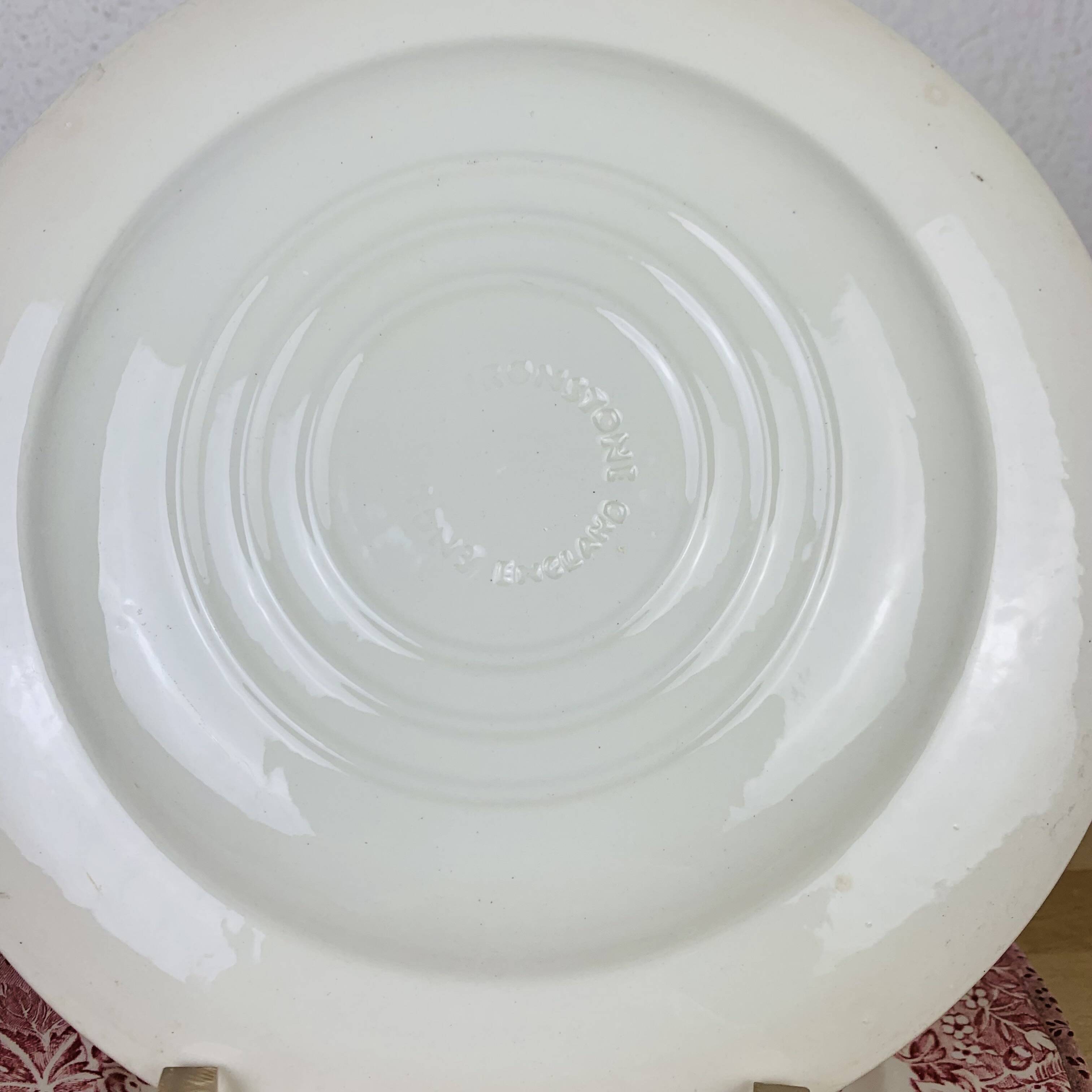 6 English red ironstone plates