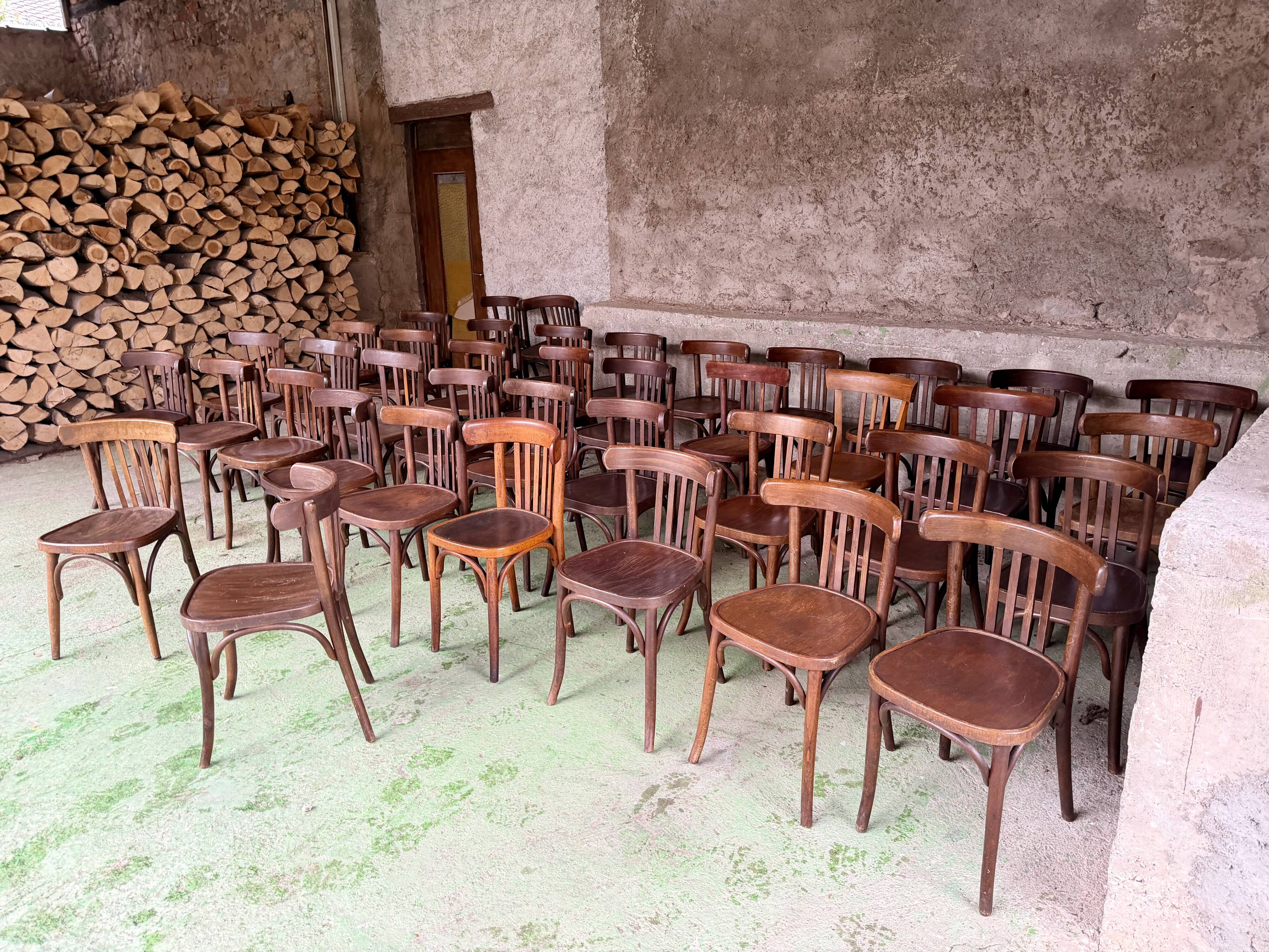 Set of 45 vintage bistro chairs