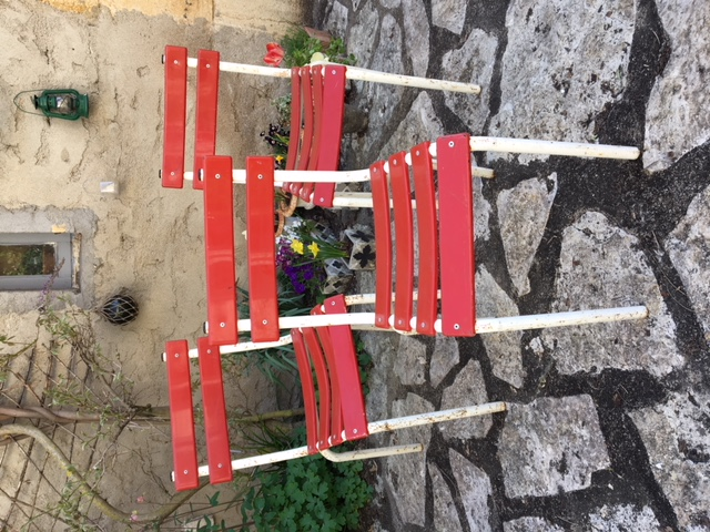 Series of holes metal Bistro chairs