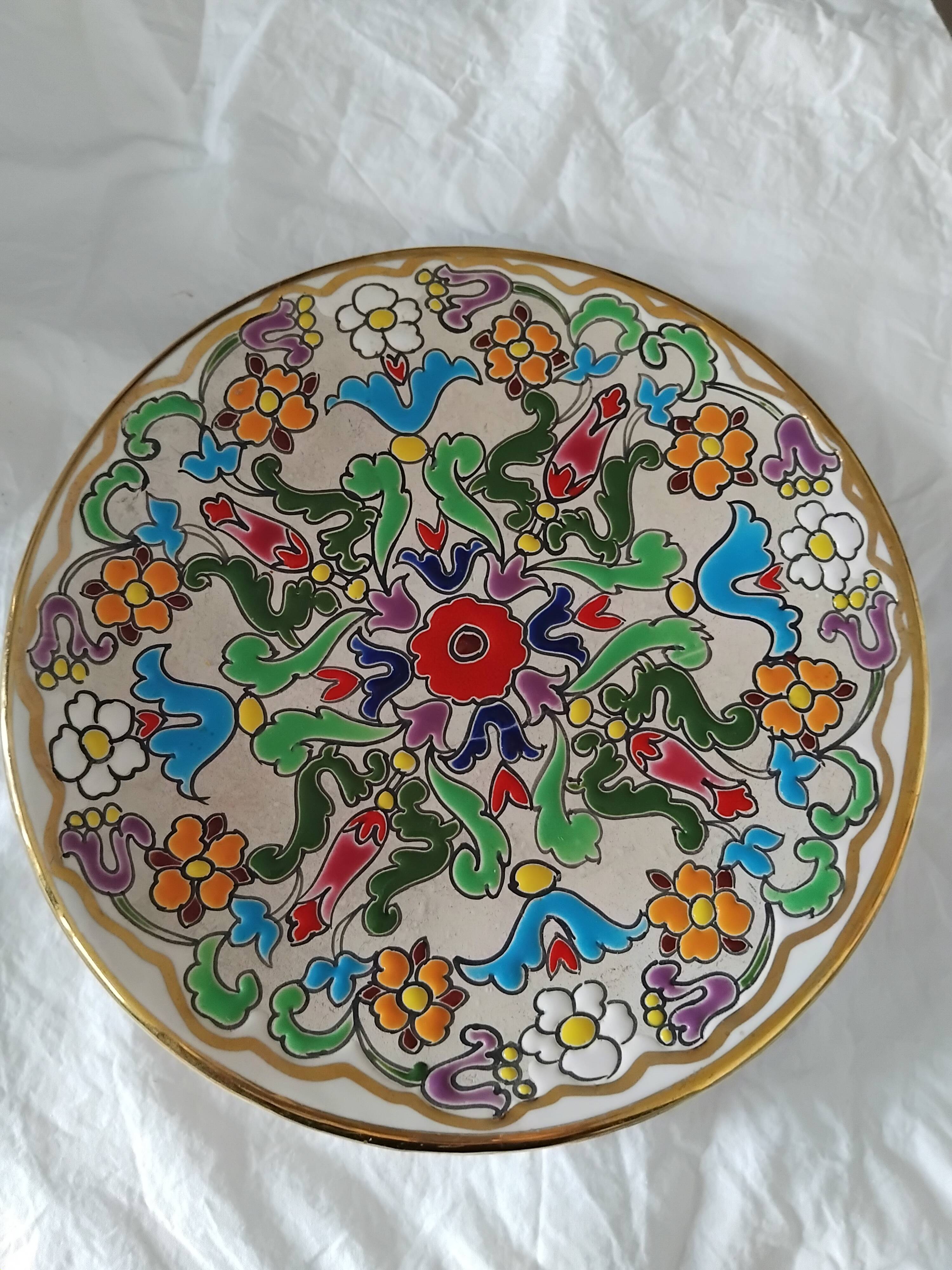 Decorative Floral Plate by Jose Royo Vilar, Spain