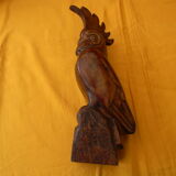 Sculpture en bois représentant un perroquet