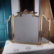 Antique Brass Fire Screen, Louis XV Style, L 83 cm / H 55 cm