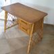 Vintage design - beautiful retro desk in bamboo wood and rattan - 2 drawers - 60s