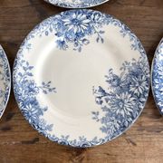 6 assiettes plates en terre de fer Gien "fleur d'automne"