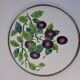 Czechoslovak Art Deco Porcelain Tray with Plum Motif and Metal Rim, 1930s