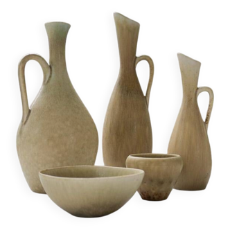 Group of 5 Mid-Century Modern Vases Rörstrand Sweden 1950