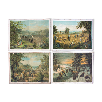 Posters teaching four seasons 1885