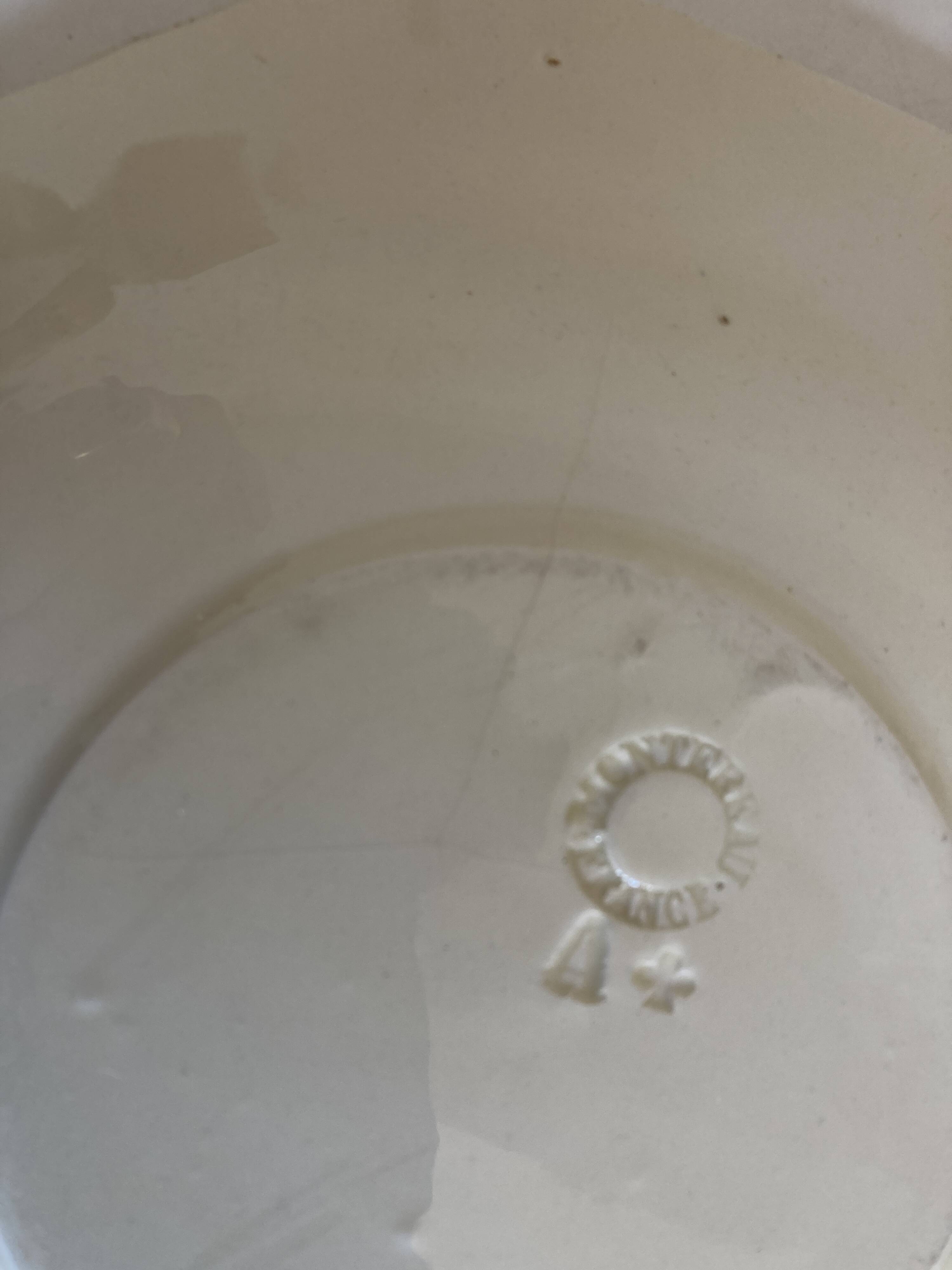 Set of 4 octagonal pearl plates Creil & Montereau 19th