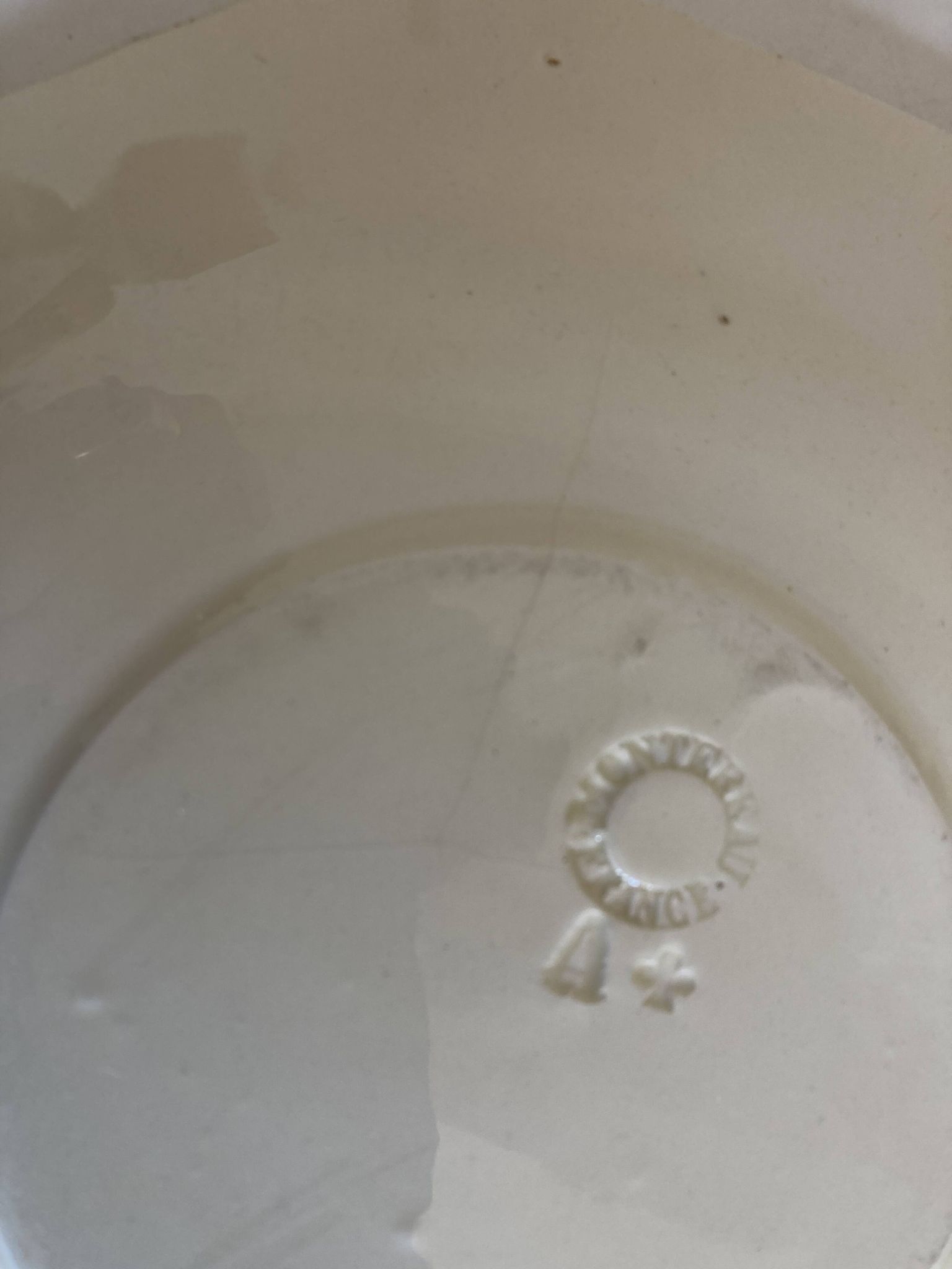 Set de 4 assiettes octogonales perles Creil & Montereau 19e