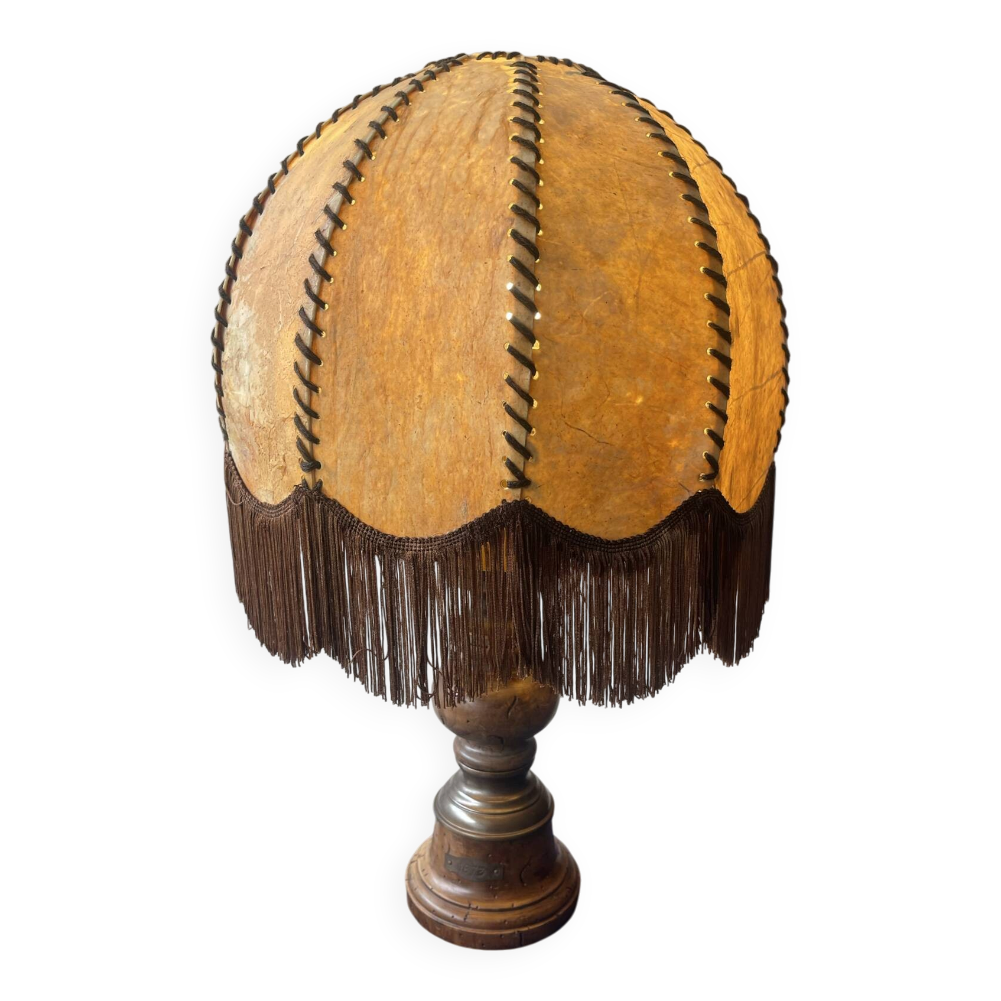 Vintage 80s wooden rustic lamp