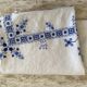 Nappe ancienne broderie anglaise et point de croix - Lin - 160x120 cm