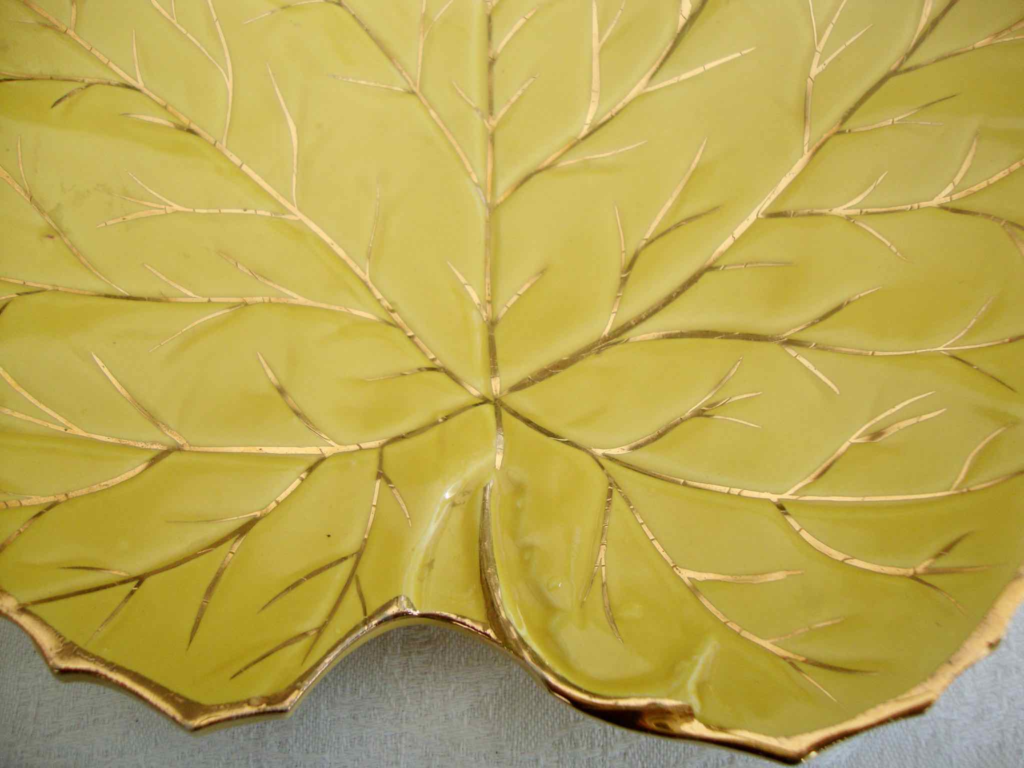 Trinket plate plane tree leaf