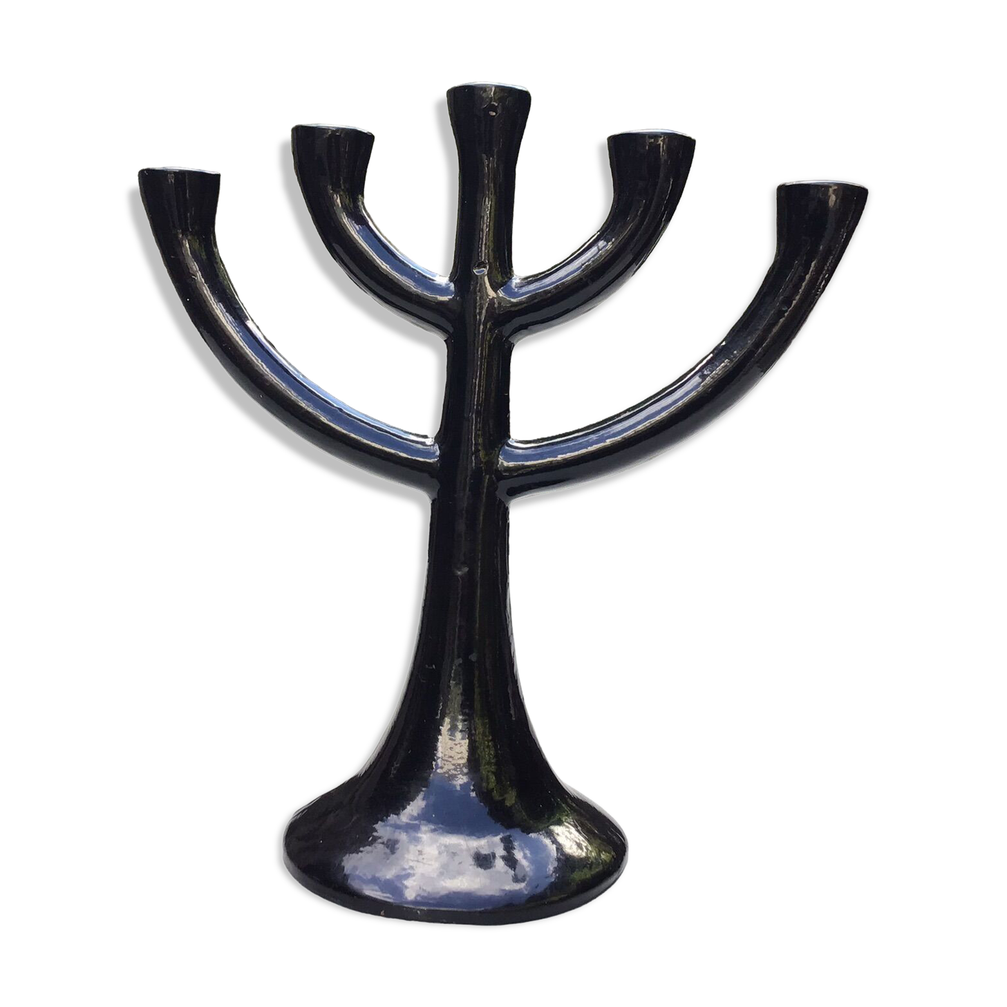 Contemporary chandelier in black cast iron