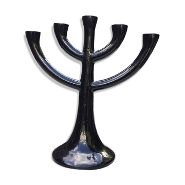 Contemporary chandelier in black cast iron