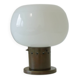 Vintage copper floor lamp brutalist mid century modern mushroom table light