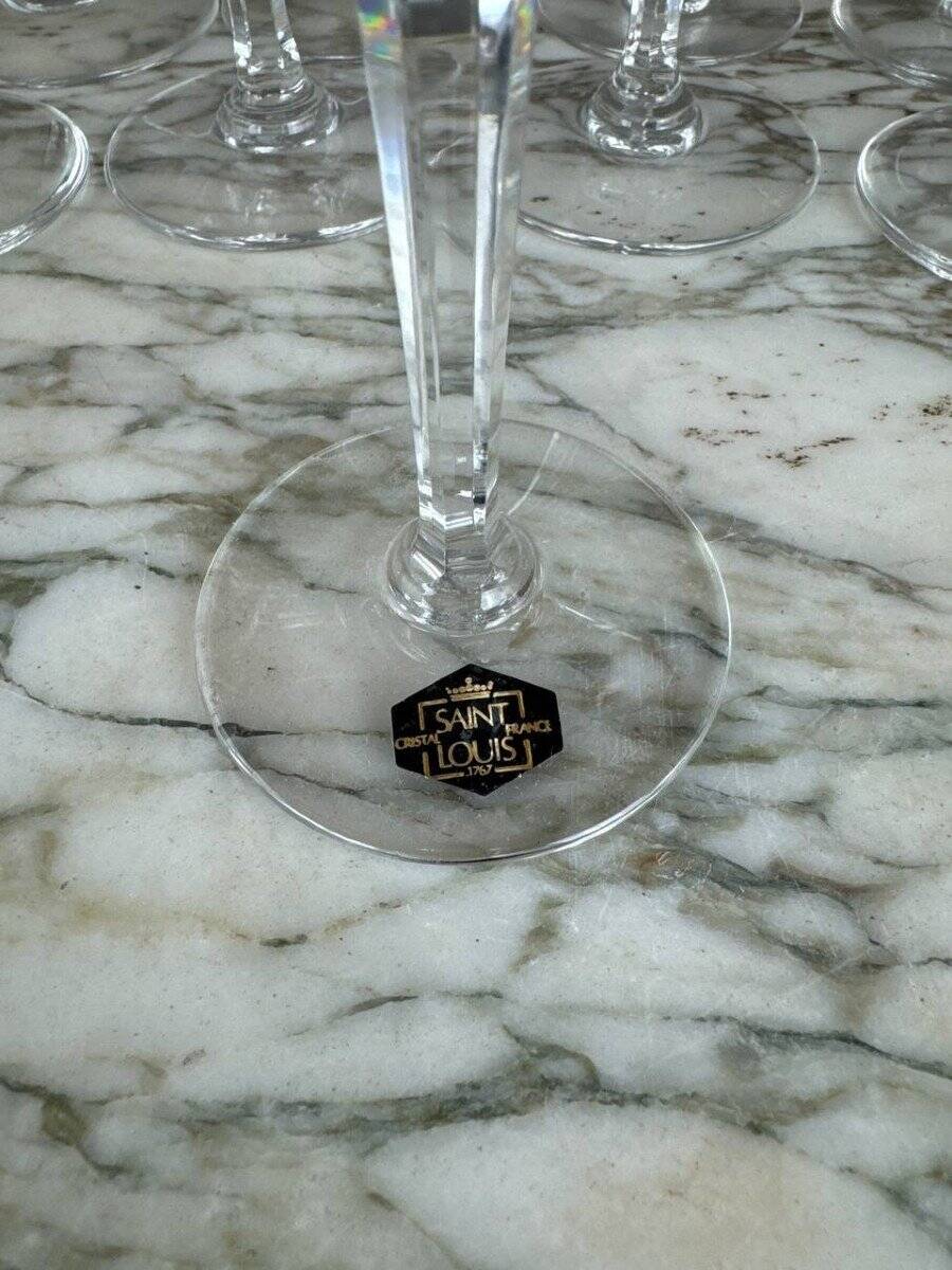 Saint louis crystal glassware set, chantilly model (26 pieces), 20th century