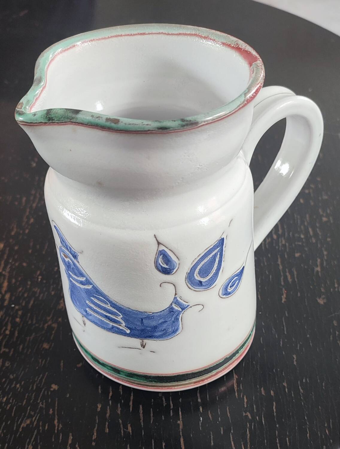 Vallauris ceramic pitcher signed Guizol