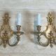 Pair of Bronze Wall Lights in Louis XVI Style by Lucien Gau