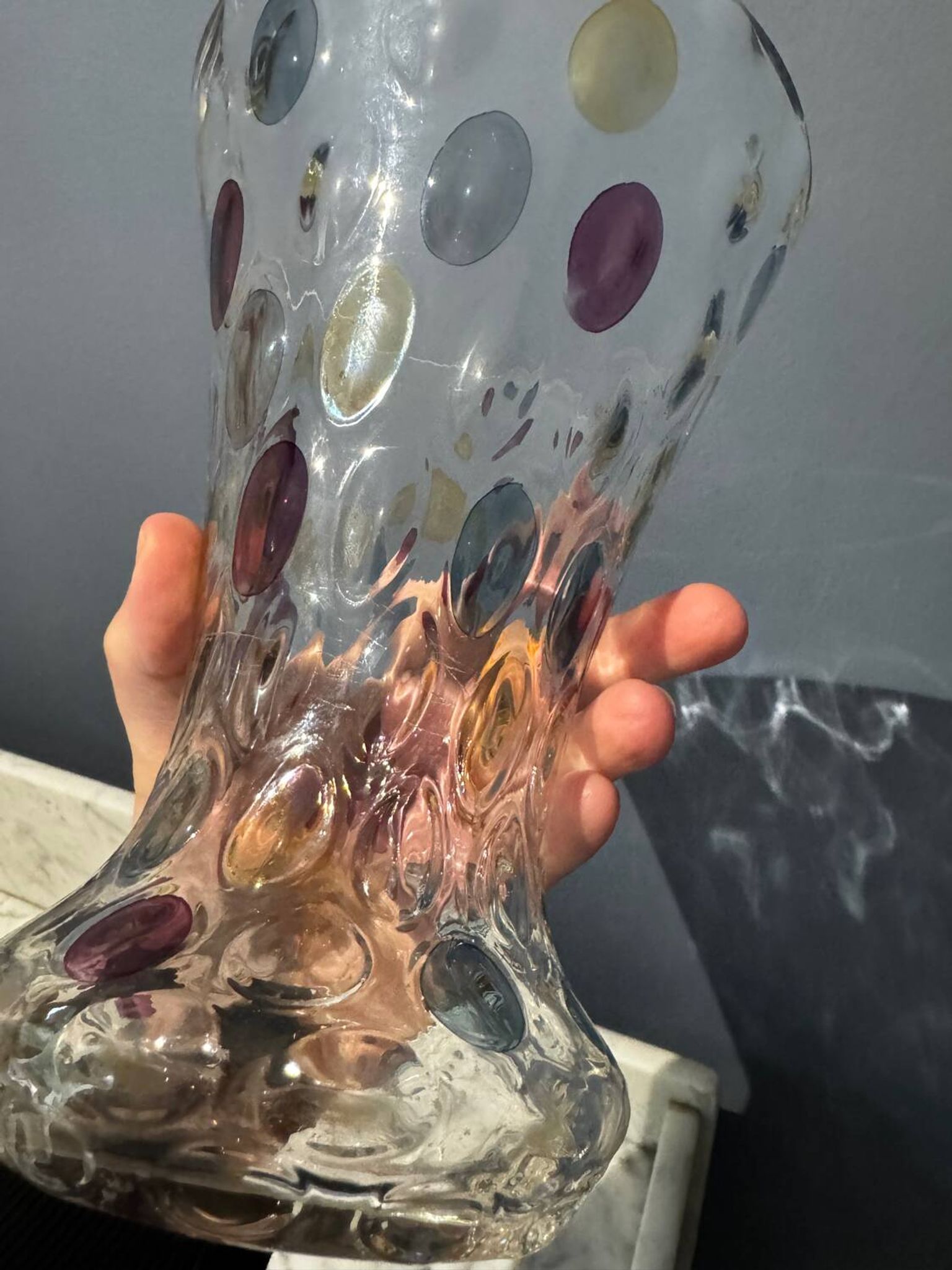 Bohemian glass vase Borske Sklo Nemo Pitcher by Max Kannegiesser