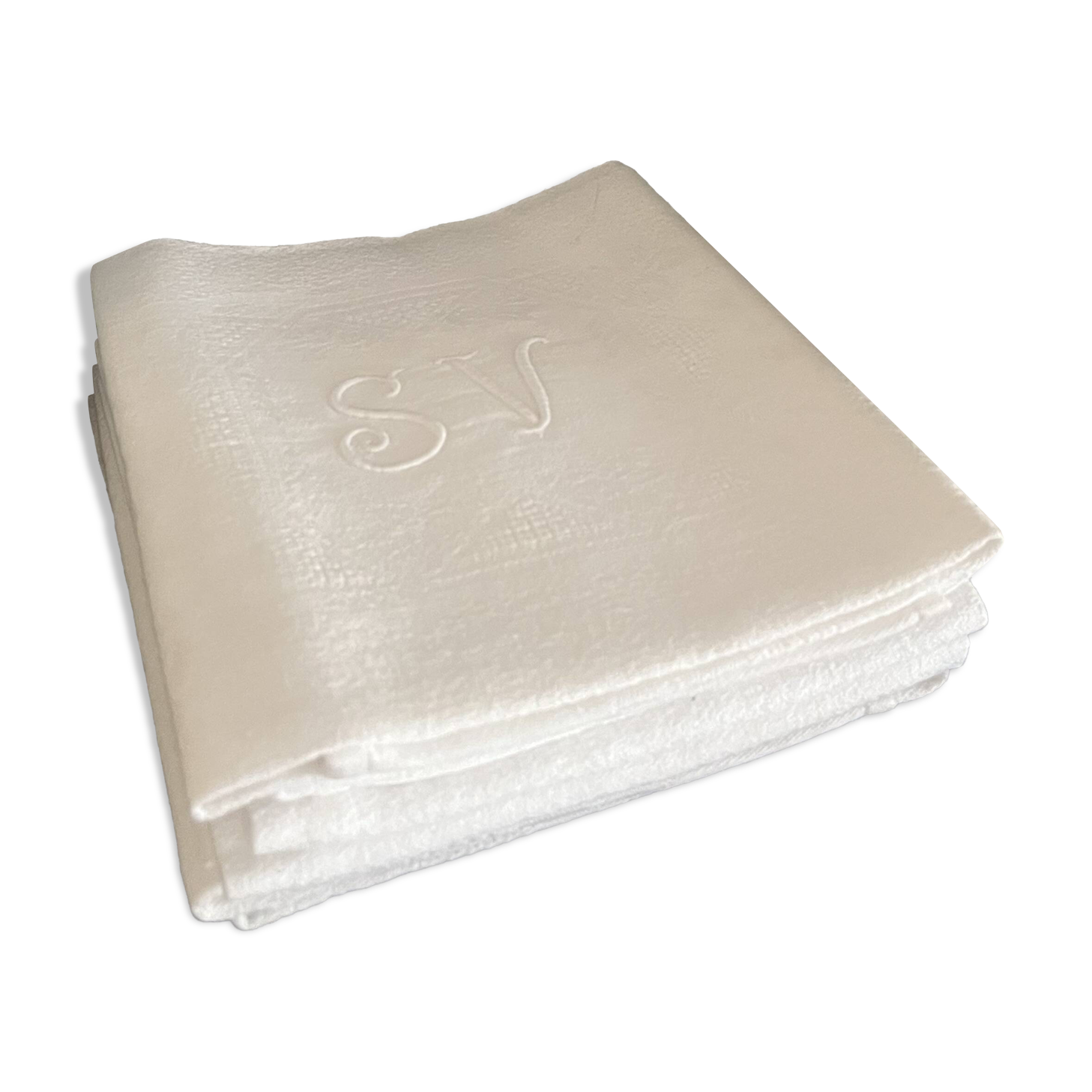 6 serviettes de table en damassé, monogramme
