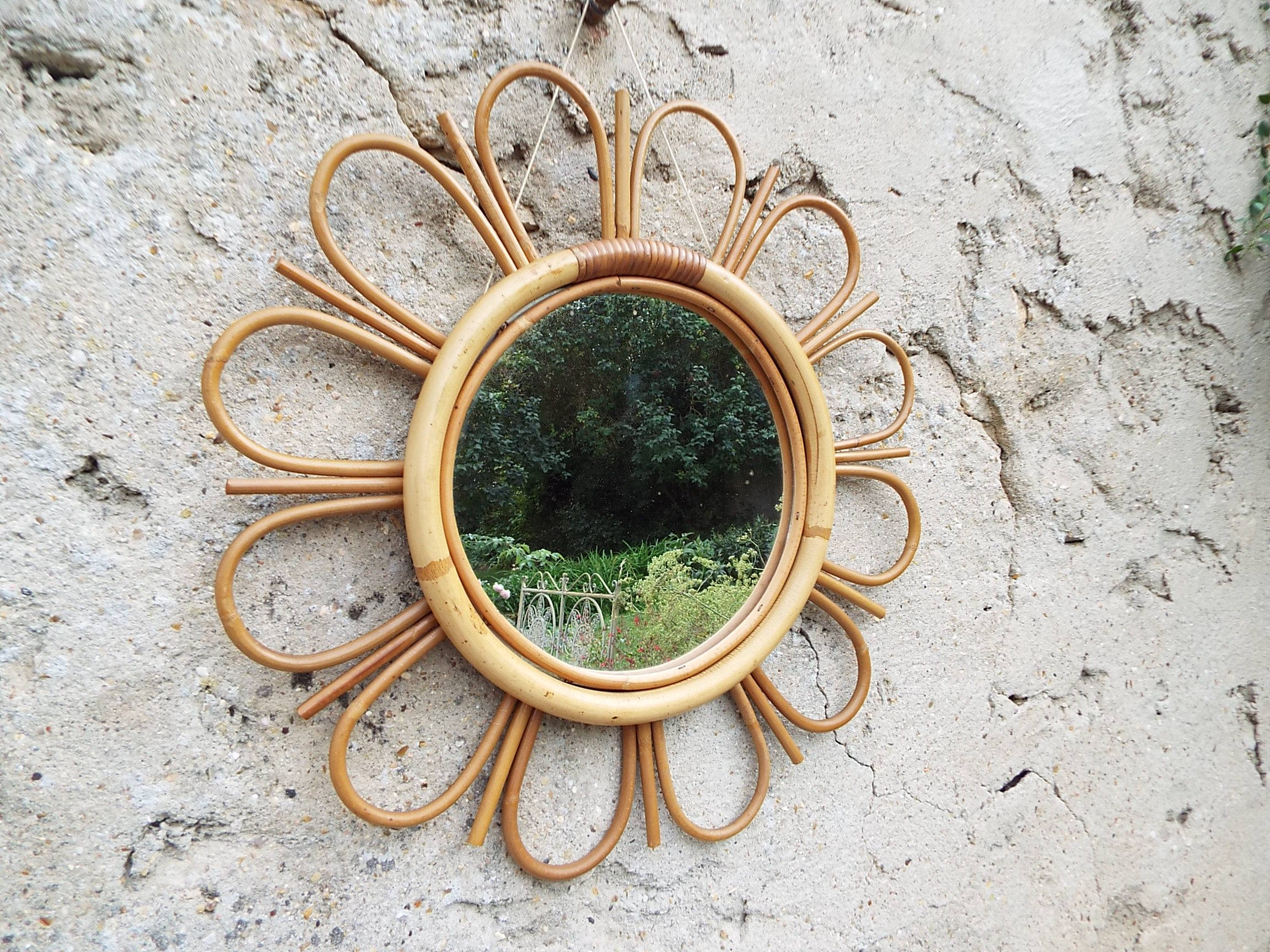 Rattan mirror
