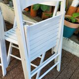 4 folding chairs made of 70's wood