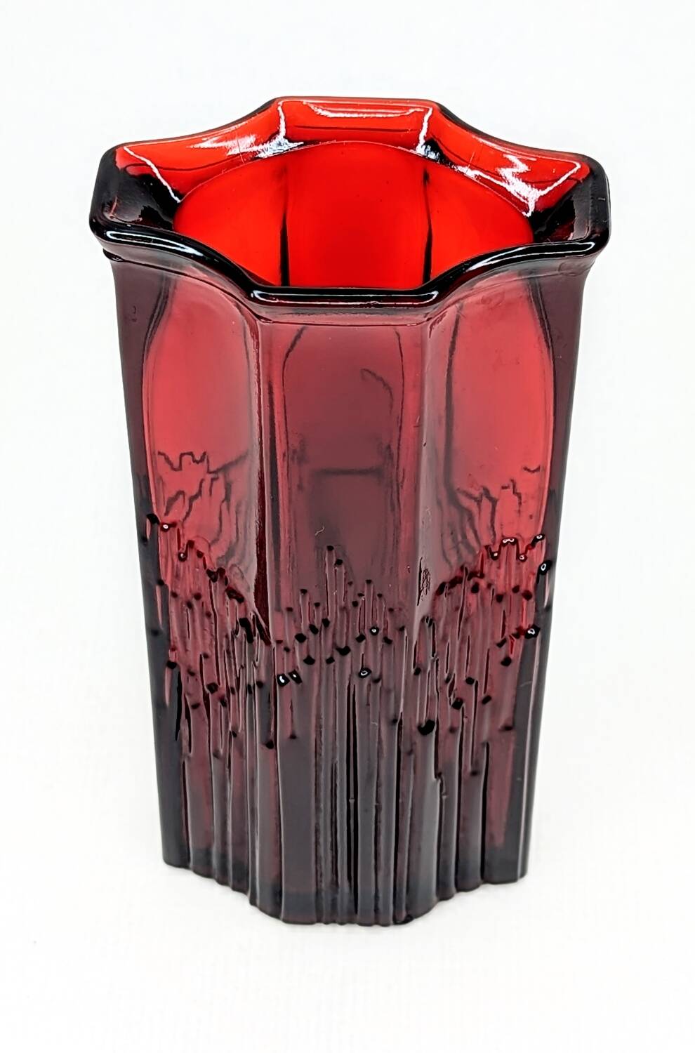 Vintage Avon burgundy glass vase