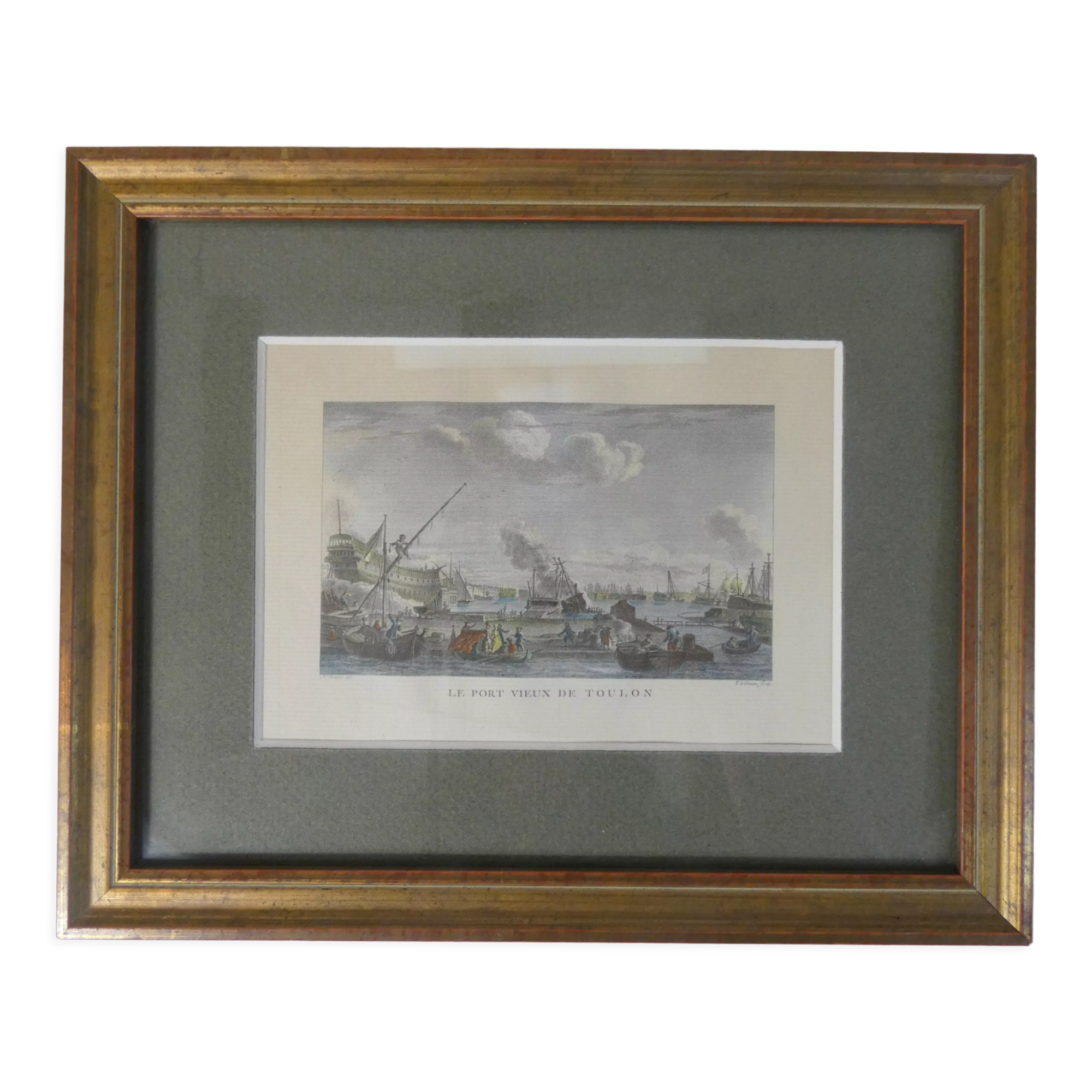Old engraving of Toulon under glass and Marie Louise