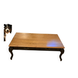 Table basse bois noir et chêne – 4 tiroirs de rangement