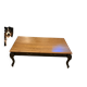 Black wood and oak coffee table – 4 storage drawers