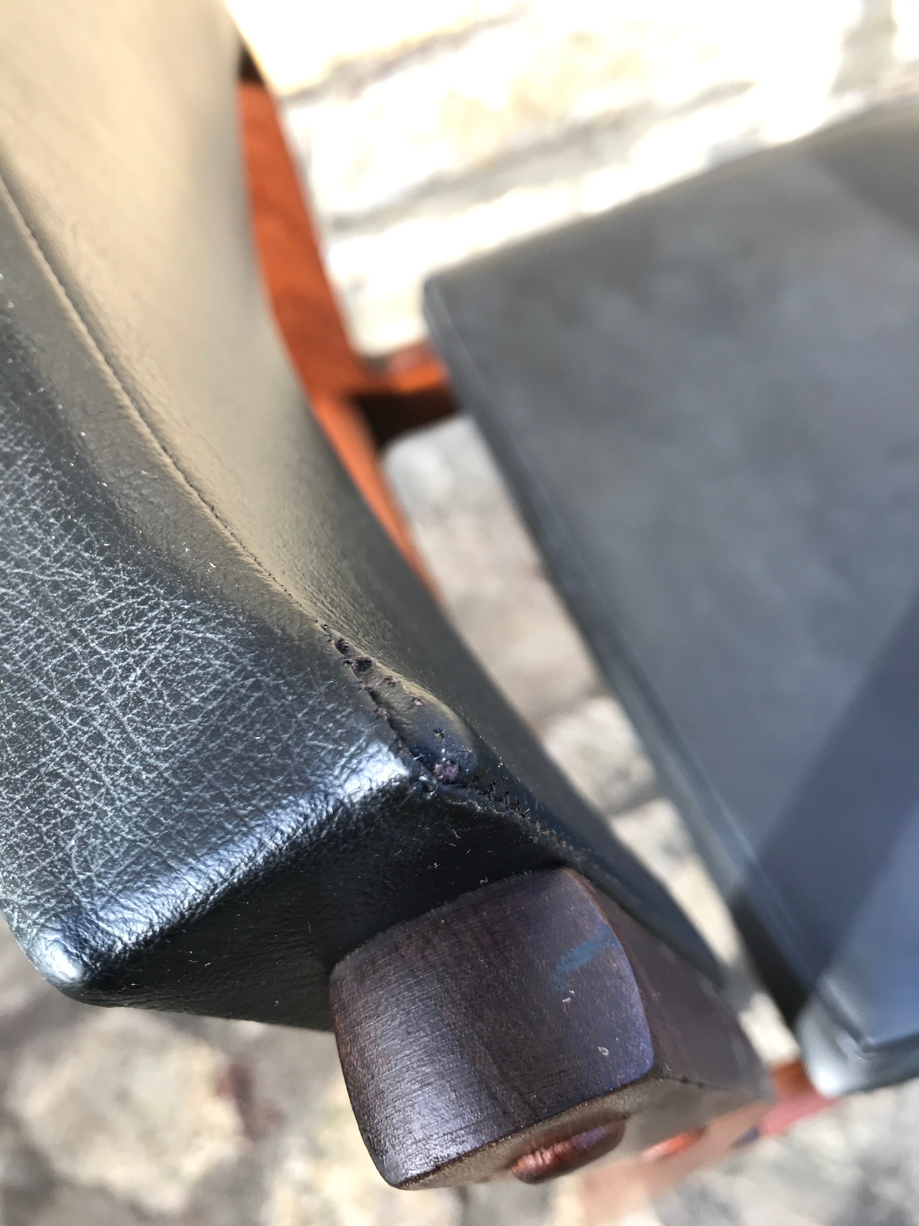 Wooden chair and skai