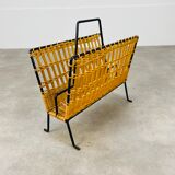 Magazine holder 50s rattan and metal