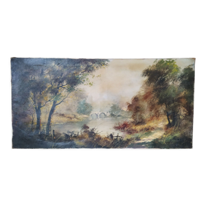 Huile sur toile ancienne signee