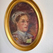 Antique Portrait Oil Painting With Wooden gilded frame 58cm x 45cm