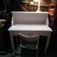 White lacquered desk.