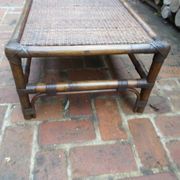 Rattan and cane coffee table