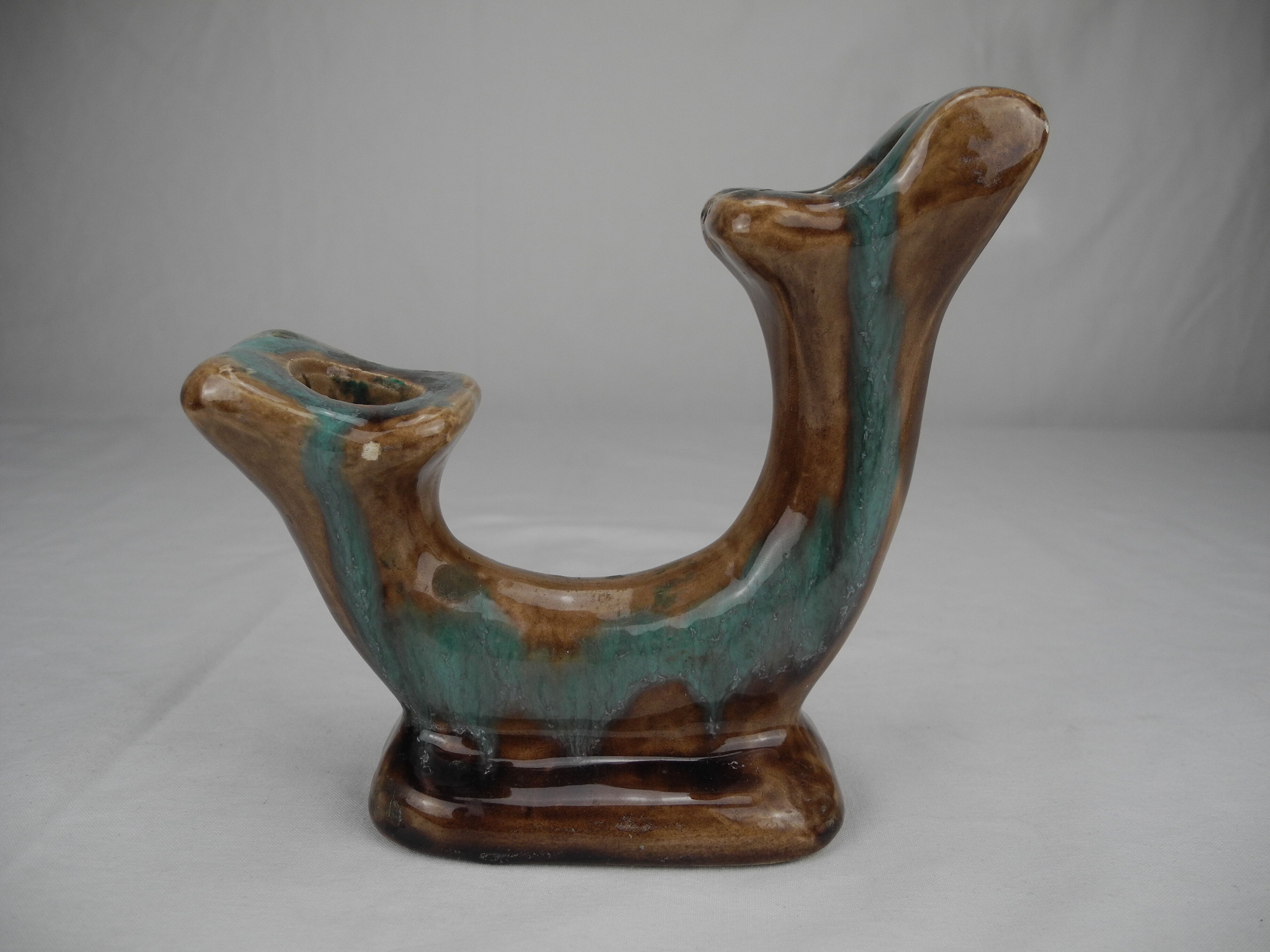 Antique double ceramic candlestick vintage candlestick