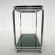 Mid-century Italian chrome & smoked glass serving carts