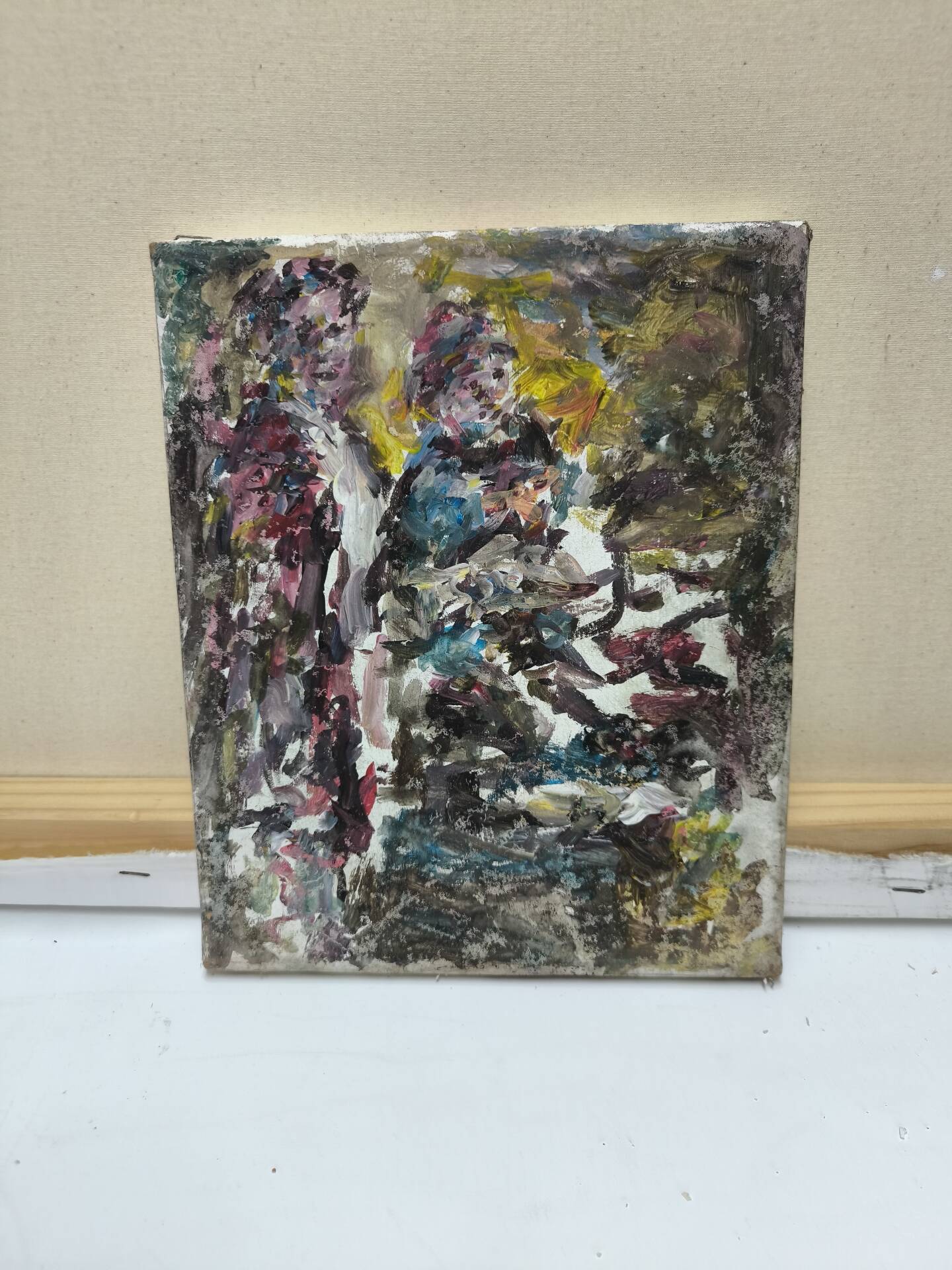 Textured Abstract Figures – Oil on Canvas